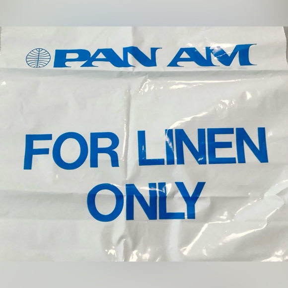 Vintage Pan Am Airlines In-Flight Linens Laundry Plastic Bag Pull Ties NOS Large - Picture 5 of 8